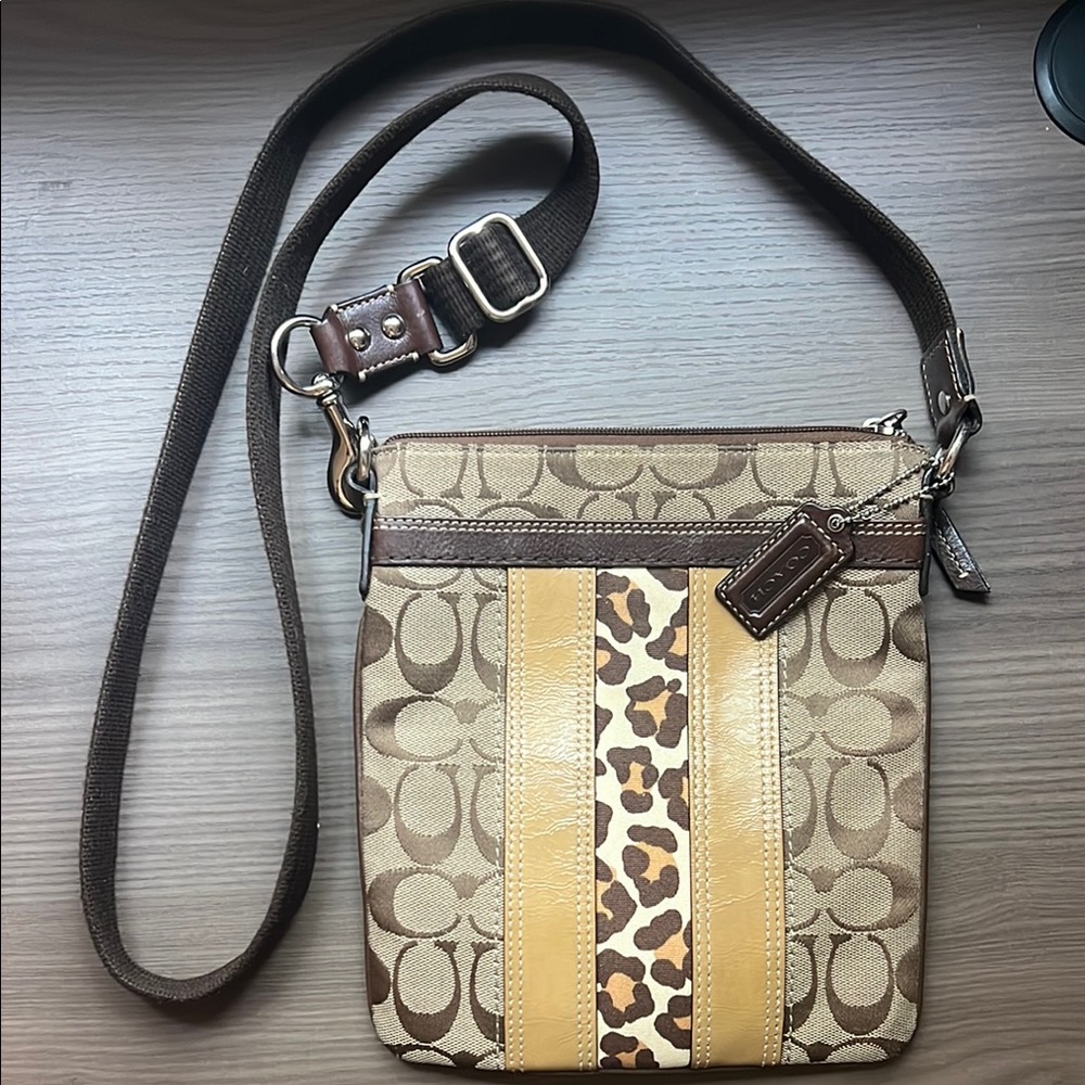 Coach Brown and Tan Crossbody Bag